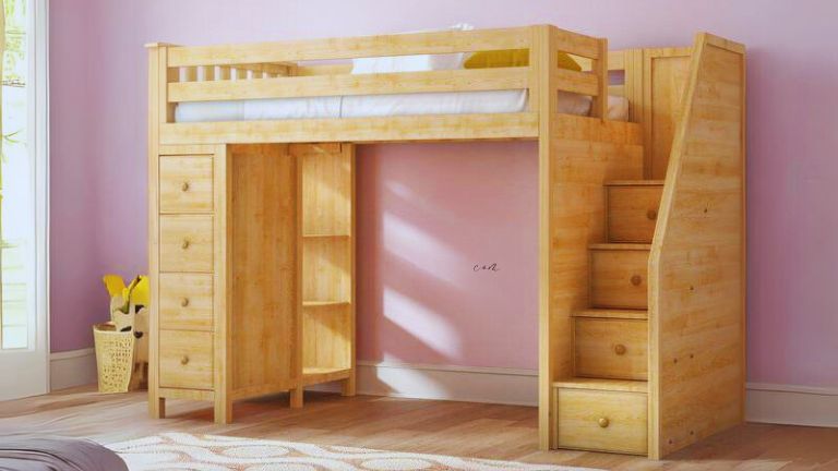 solid wood loft bed